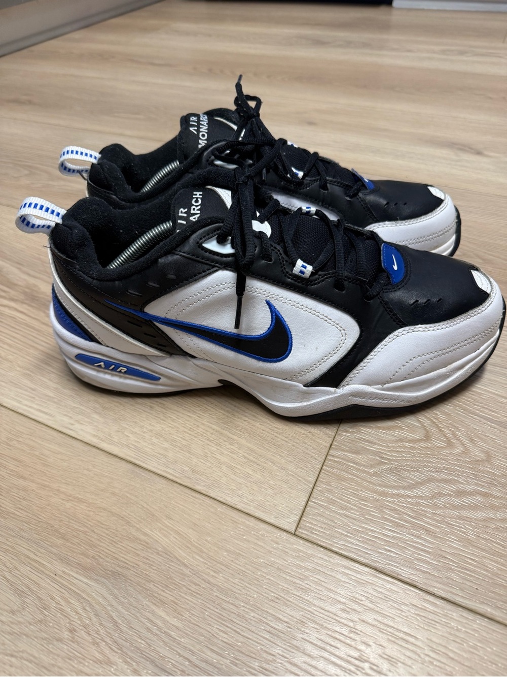 Nike Air Monarch IV 'Black White Blue 415445-002 Men's Shoes Size 12